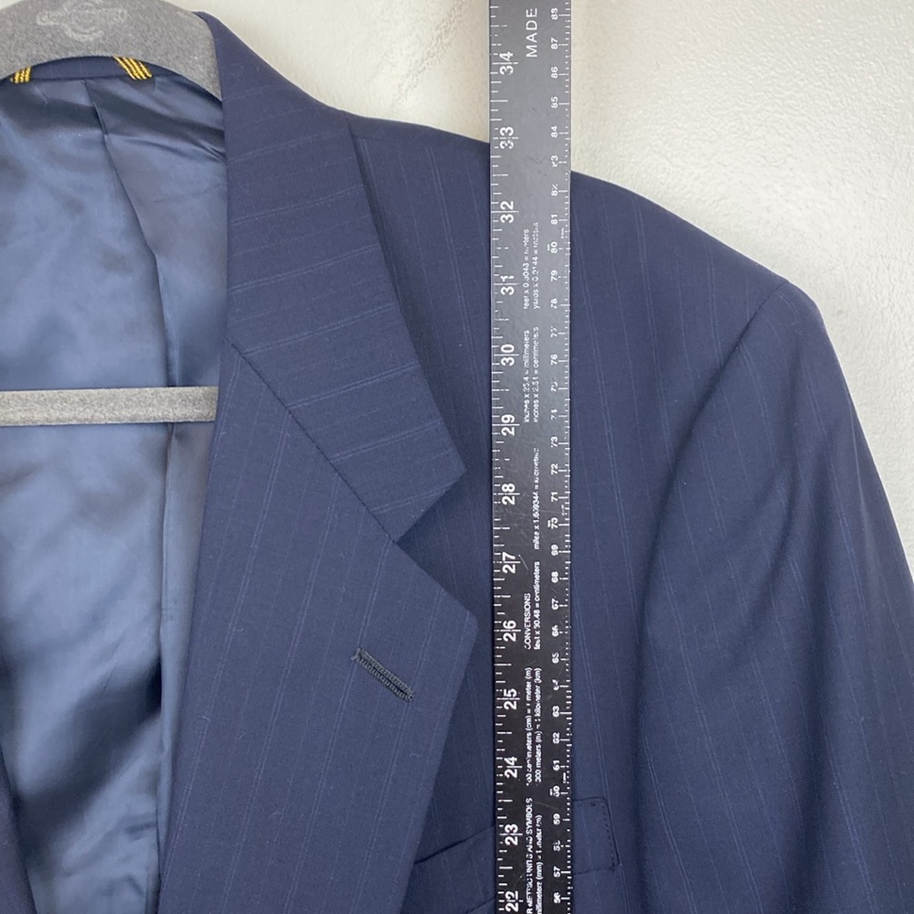 44L - Hart Shaffner & Marx Gold Trumpeter Blue Blazer - Picture 5 of 6